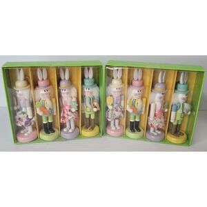 2 Boxes of Pier 1 Imports Easter Bunny Rabbit Nutcracker Ornaments RARE Retired